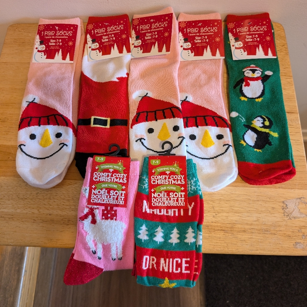 Festive Christmas Socks Set 7 Pairs Set